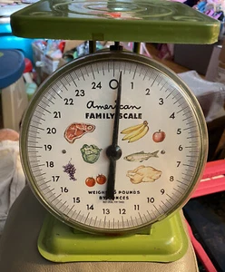 Vintage Pea Avocado Green American Family Scale 25lb Kitchen Rustic Farmhouse - Picture 1 of 8