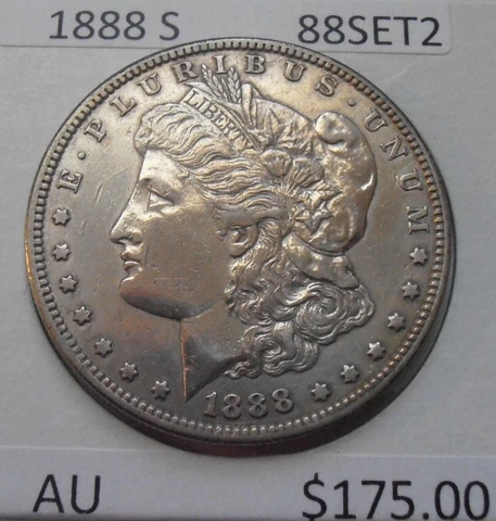1888 S Morgan Silver Dollar, Low (657K) Mintage (88SET2) Cover