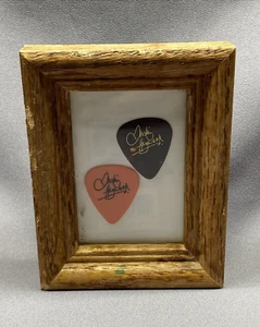 Lote 2 Selecciones de Guitarra The Moody Blues Justin Hayward Vintage Enmarcadas Naranja Marrón - Imagen 1 de 4