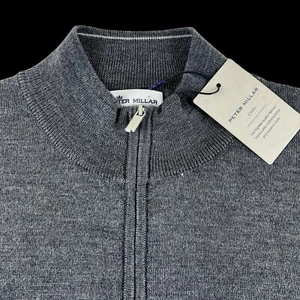 Peter Millar Crown QTR Zip Wool Blend Lightweight Pullover Sweater Vest LRG $220 - Picture 1 of 12