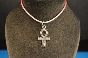 ANKH Silver Tone CHARM Pendant -Necklace MONEY HEIST fashion jewelry USA!!! 3/4" - Picture 1 of 5