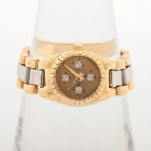 18 Karat Gold & Platin Uhrenring mit Diamanten - Bild 1 von 5