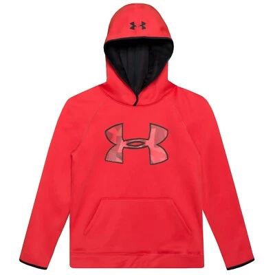 Under Armour Storm KIDS size YXS Red Camo UA Big Logo Hoodie FREE SHIPPING - Image 1 of 4