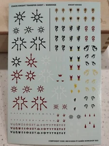 Warhammer 40k Chaos Knight Wardogs Transfer Sheet - Picture 1 of 1