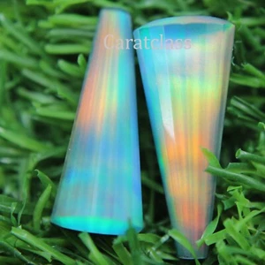 22 Ct Blue Fire Natural Opal Doublet Loose Gemstones Pair Certified - Picture 1 of 4