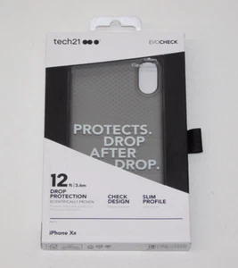 New Evo Check Tech21 Slim Phone Case for Apple iPhone XR Smoke Black SUPM51109 - Picture 1 of 4