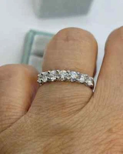 1.60 Ct Round-Cut VS Lab Grown Diamond Eternity Anniversary Band 14K White Gold - Picture 1 of 10