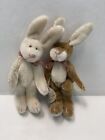 Boyd’s Bears Wuzzies Mini Bunny Rabbits Tags Tanner And Tippy