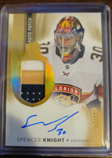 2021-22 Upper Deck The Cup Spencer Knight Gold Foil Rookie Patch Auto RPA /12