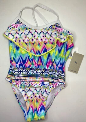 Traje de baño Tommy Bahama para niña talla 4 una pieza tropical colorido *T8 Foto 1 de 3