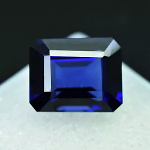 10 Ct Natural Blue Sapphire Certified Gemstone Loose Emerald Shape - Picture 1 of 7