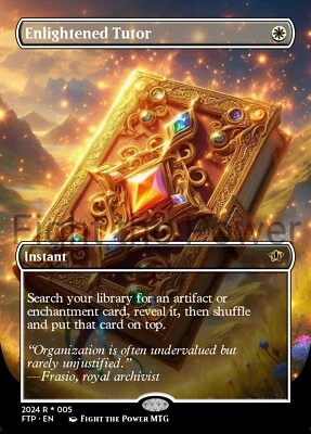 Enlightened Tutor Borderless Style Card For EDH and Playtest - Image 1 of 3