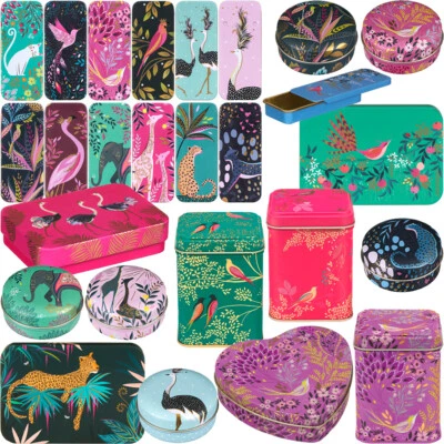 SARA MILLER METAL TIN BOX Accessory Home Keepsake Pill Storage Sweet Tea Trinket - Image 1 of 4