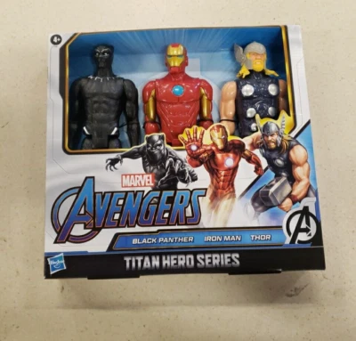 Figuras de acción Marvel Avengers Titan Hero Series Black Panther, Iron Man y Thor  Foto 1 de 3