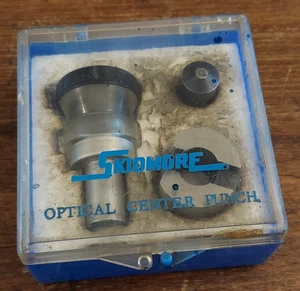 Juego de perforadores centrales ópticos Skidmore 3 piezas y estuche herramienta de maquinista de colección hecha en EE. UU. - Imagen 1 de 8