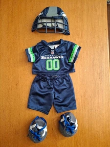 Seattle Seahawks Build A Bear Clothes NFL BAB Jersey Shorts Shoes EUC Football - Picture 1 of 1