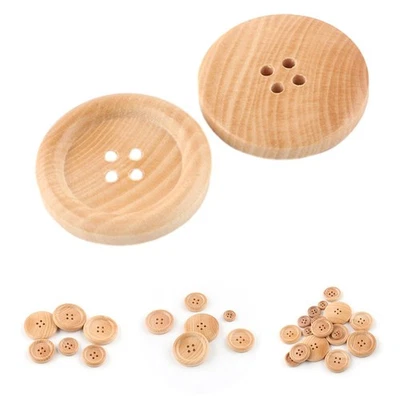 Wood Buttons Assortment Pack of 20 Perfect for Sewing and Scrapbooking - Image 1 of 4