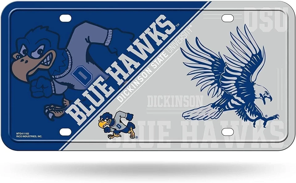 Placa de licença Dickinson State University Blue Hawks etiqueta de metal novidade automática... - Imagem 1 de 1