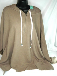 Maurices Pullover Pulli Damen 4XL Braun Quarter Zip Hoodie Waffelstrick Neu - Bild 1 von 8