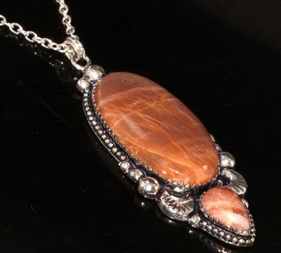 Collar Chapado en Plata 925 Piedra Solar Calidad Superior 18" Diseño Inspirado Vintage MJ Foto 1 de 3