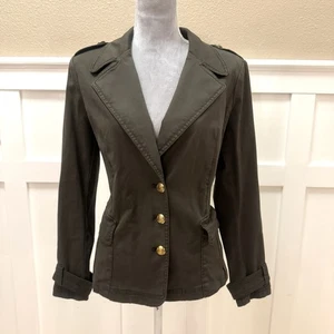 Giacca blazer stile militare White House Black Market taglia:8 tasche verde oliva - Foto 1 di 17