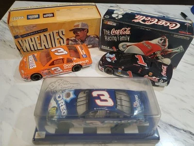 Dale Earnhardt Jr & SR 1/24 LOT OF 3 CAR DIECAST LOT WHEATIES OREO & COCA COLA  - Image 1 of 4