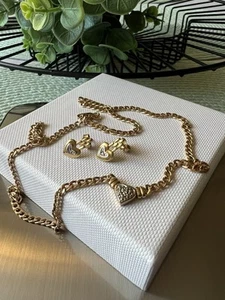 8 Karat / 333 Gold Set - Kette + Ohrstecker - Bild 1 von 12
