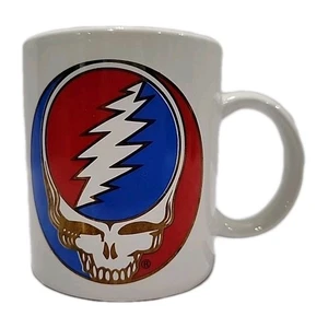 Vintage Grateful Dead Keramik Tasse "Steal Your Face" Rot Blau Gold Logo RAR - Bild 1 von 9