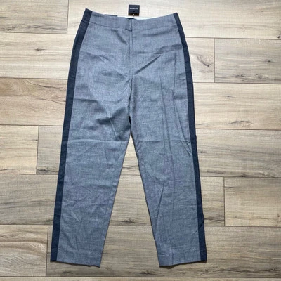 Club Monaco Womens Ryanne CB Wool Blend Pants Size 4 Gray Side Stripes - Image 1 of 4