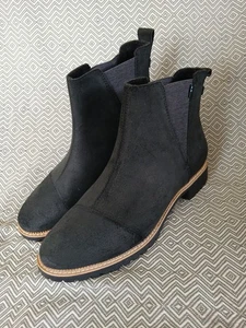 TOMS Cleo Chelsea Mujer Botas Pull On Negro Gamuza Talla 8.5 Nuevas Sin Caja - Imagen 1 de 11