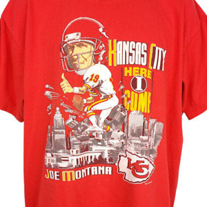 Kansas City Chiefs T Shirt Vintage 90s Joe Montana NFL Football Made In USA XL