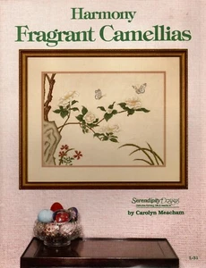 Serendipity Designs L-31 HARMONY FRAGRANT CAMELLIAS Cross Stitch Pattern Leaflet - Picture 1 of 1