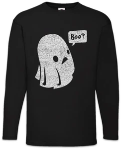 Boo I Men Long Sleeve T-Shirt Fun Ghost Spirit Nerd Geek Halloween - Picture 1 of 1