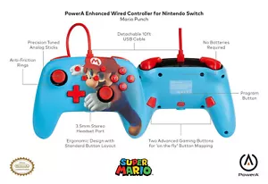PowerA OFFICIAL Enhanced Wired Controller *MARIO PUNCH EDITION* (Switch) New - Picture 1 of 17