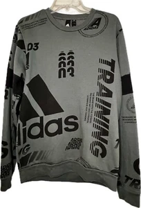 Sudadera Adidas Para Hombre Post Juego Estampado Completo Cuello Redondo Gris, Mediana - Imagen 1 de 6
