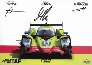 CARTOLINA FIRMATA 2023 THOMAS, JENSEN,HUFFAKER "TDS RACING" #11 IMSA LE MANS - Foto 1 di 1