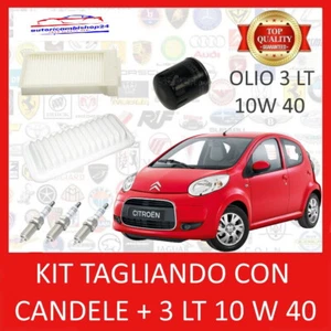 KIT TAGLIANDO 3 FILTRI + 3 CANDELE BOSCH + OLIO PER CITROEN C1 / PEUGEOT 107 - Picture 1 of 3