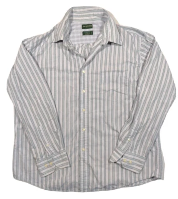 Camisa Dockers Oxford Para Hombres XL Azul Rayas Abotonada Protector Transpiración Premium Foto 1 de 4