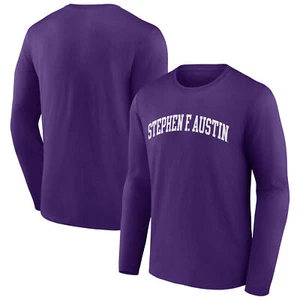 Men's Purple Stephen F Austin Lumberjacks Basic Arch Long Sleeve T-Shirt - Picture 1 of 3