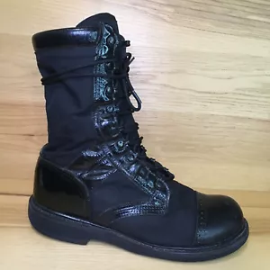 Corcoran Hombres Talla 11 Cuero Negro Lona Puntera Vibram Lug Suela Bota de Combate - Imagen 1 de 21