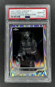 2022 Topps Chrome Formula 1 F1 Sebastian Vettel Portrait #9 B/W Raywave Low Pop! - Picture 1 of 1