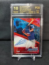 2021 Bowman's Best Blaze Jordan Red Lava Refractor Auto 3/5 FCG 10 #B21BJ