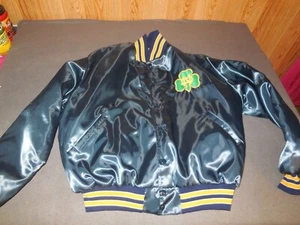 AX2 Vtg Notre Dame Fighting Irish Men Jacket Large 80s Satin Varsity Mister Fox - Picture 1 of 9