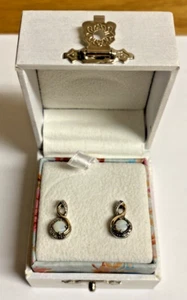 *** Wunderschöne 925 & 375 Gold auf Silber Opal & Diamant Ohrstecker *** - Bild 1 von 10
