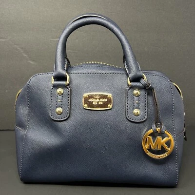 Bolsa Michael Kors Mini Boston PVC Azul com Bolsa Charme Logotipo Hardware OD-1508 - Imagem 1 de 4