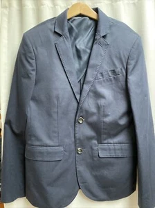 Crewcuts Boys Ludlow Suit Jacket Navy Blue Cotton Larusiami Fabric size 14 - Picture 1 of 5