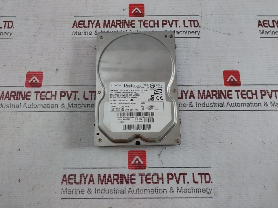 Hitachi HDS728080PLA380 Desktop Internal Hard Drive 7200RPM 5V 620MA 12V 600MA - Image 1 of 4