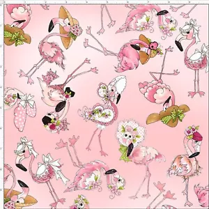 Loralie Flamingo geworfen rosa Quilt Stoff verkauft von 1/2 Yard #692-330 - Bild 1 von 1