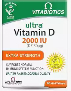 VITABIOTICS - ULTRA VITAMIN D 2000IU - EXTRA STRENGHTh - 96 TABLETS - Picture 1 of 4