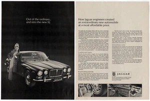 1970 JAGUAR XJ Vintage Original 2 page Print AD | Black car photo Woman Canada - Picture 1 of 1